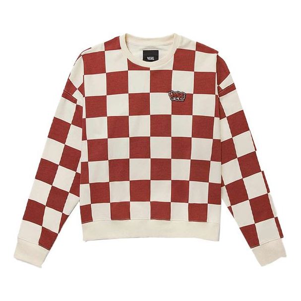 Sveter Vans Vans Grid Checkered Pullover Červená | VN0A5H98YTW, 0