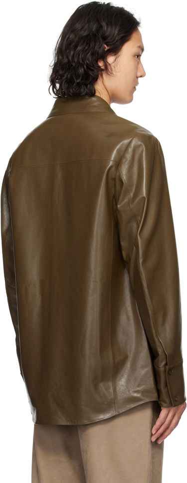 Košeľa Entire Studios Entire Studios Legacy Leather Button-Up Shirt Zelené | ESU-S25-13008-PE, 2