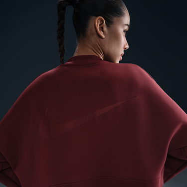 Sveter Nike Prima Dri-FIT Loose Cropped Crew Sweatshirt Vínová | HJ1186-619, 3