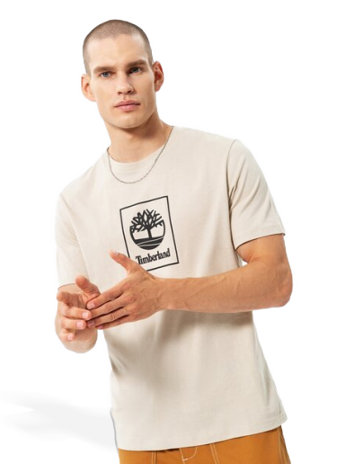 Tričko Timberland Stack Logo Tee Island Fossil Béžová | TB0A5ZH1CY21