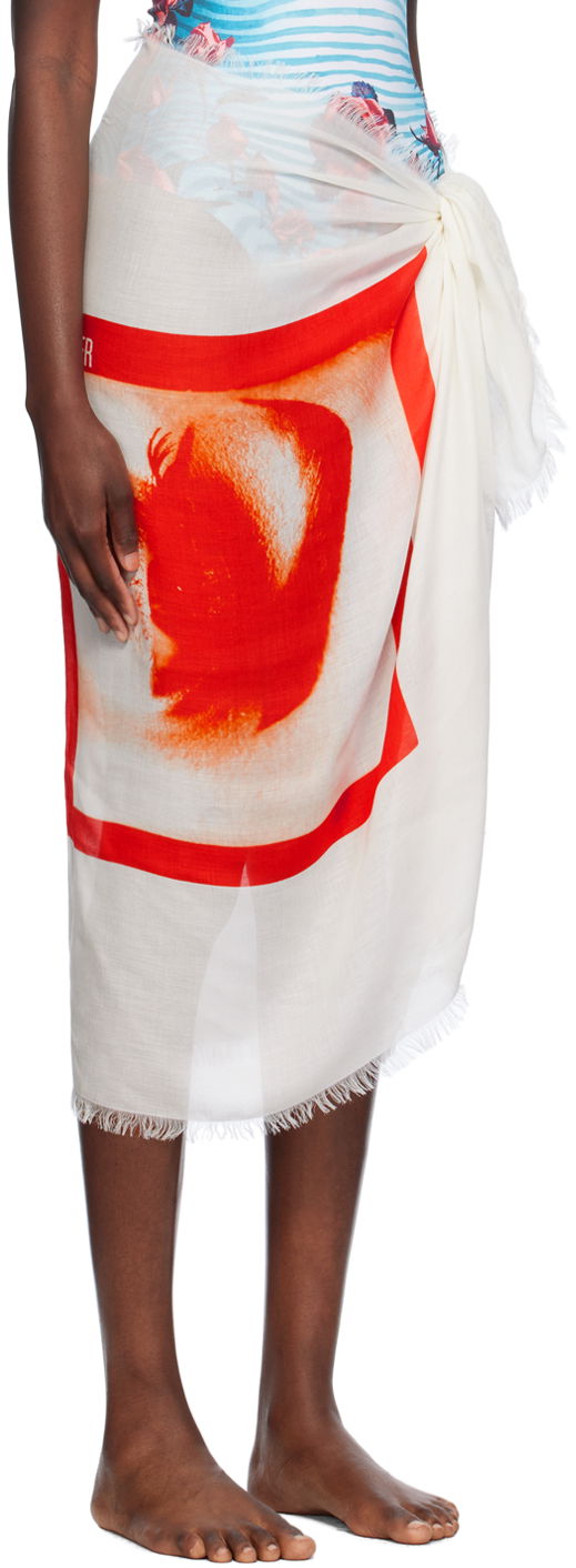 Šál Jean Paul Gaultier 'Eyes And Lips' Sarong Biela | 24/30-U-JU117-C543-283010, 1