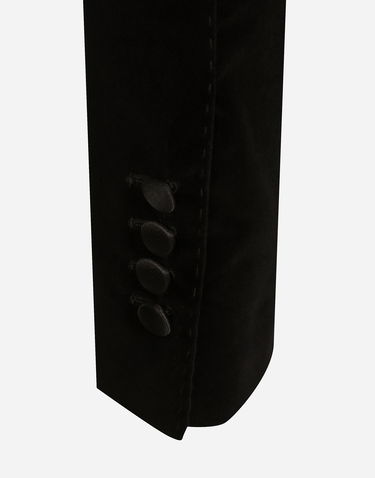 Bunda Dolce & Gabbana Velvet Spencer Tuxedo Jacket Čierna | F2919TFUVG7N0000, 3