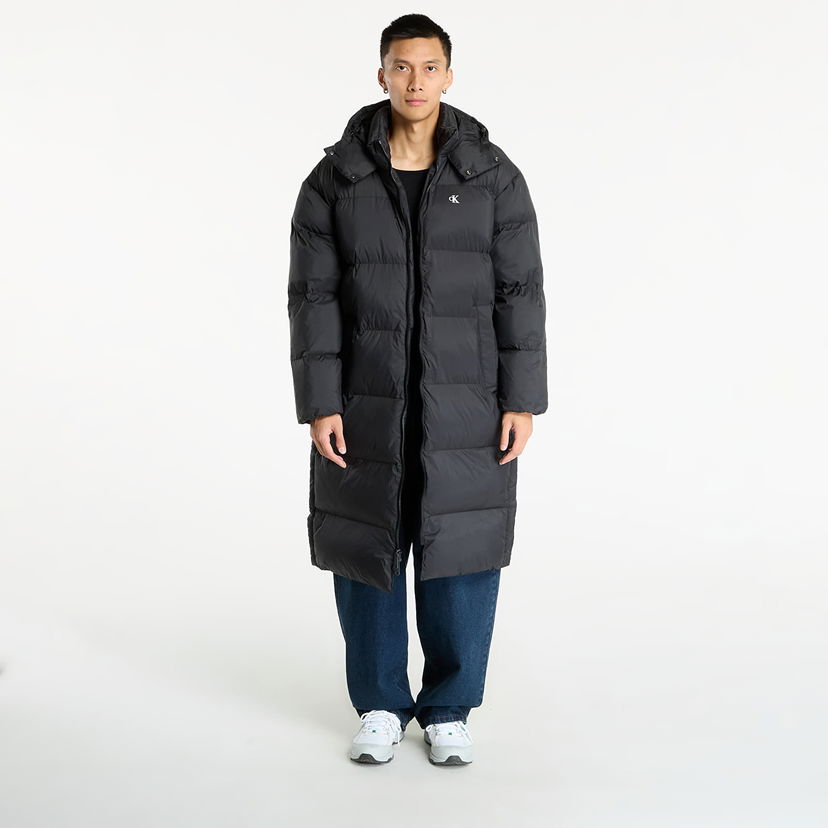 Prešívaná bunda CALVIN KLEIN Calvin Klein Jeans Long Length Hooded Coat Čierna | LV04RD518G UB1