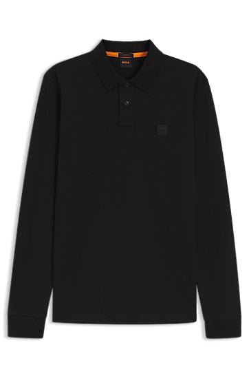 Polo tričko BOSS Slim Fit Stretch Cotton Polo Shirt with Logo Patch Čierna | 50507704, 0