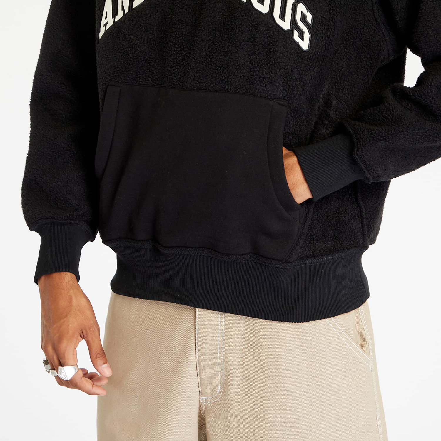 Mikina Pleasures Androgynous Hoodie Black Čierna | P23F034 BLACK, 1