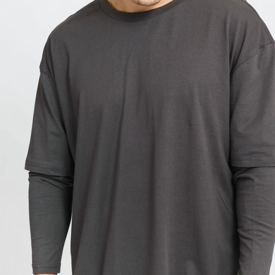 Oversized Shaped Double Layer Tee