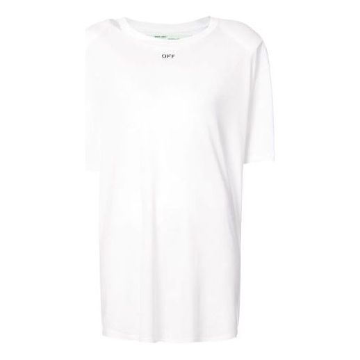 Tričko Off-White Oversized Crewneck T-Shirt With Back Slit Biela | OWAA035R184040060140