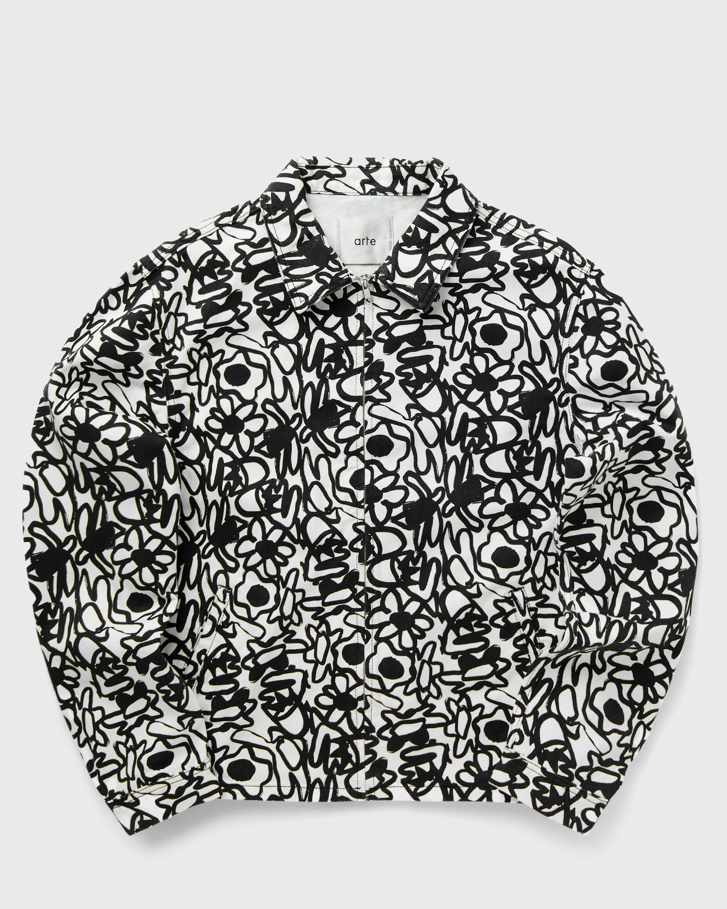 Bunda Arte Antwerp Floral Print Jacket Biela | AW24-043J-BLACK-WHITE, 0