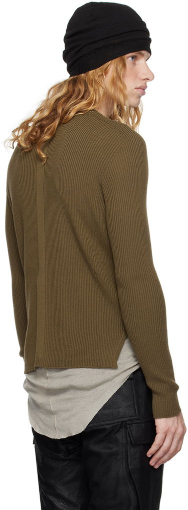 Sveter Rick Owens Rick Owens Porterville Ribbed Geo Sweater Hnedá | RU02D6639 RIBM, 2