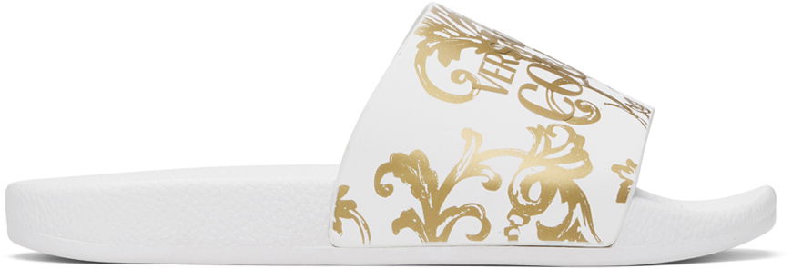 Oblečenie Versace Jeans Couture White Watercolor Couture Slides Biela | E76VA3SQ3_EZS365, 0