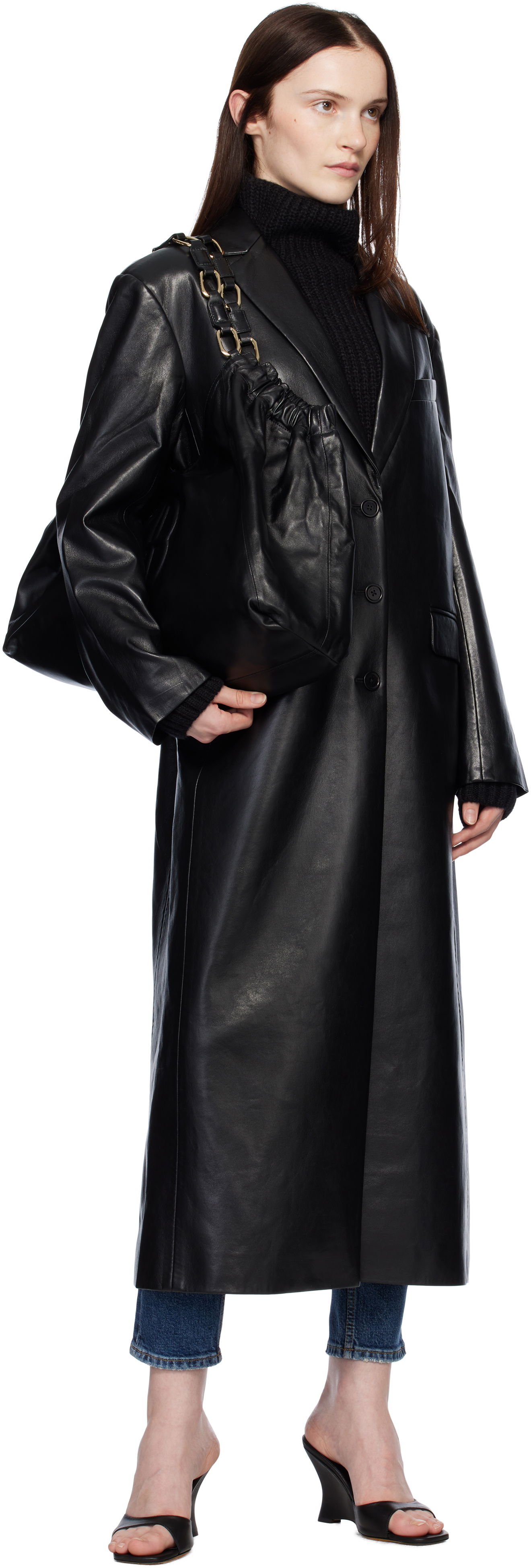 Quinn Oversized Faux Leather Trench