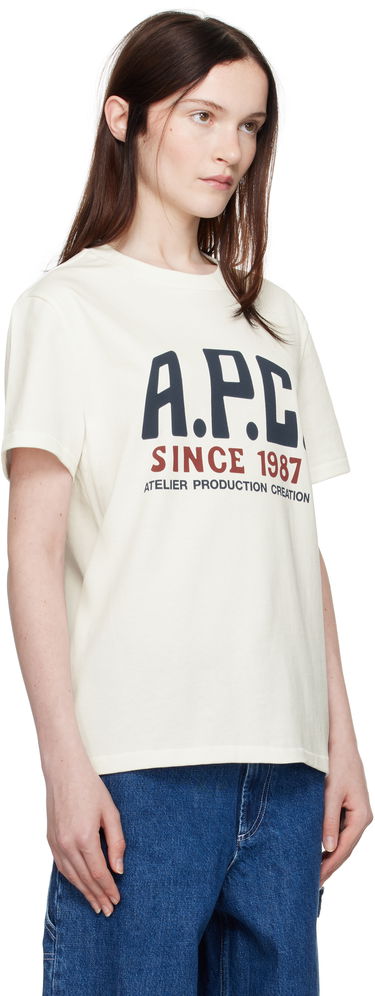 Tričko A.P.C. Print Label T-Shirt Biela | COHBU-M26442, 1