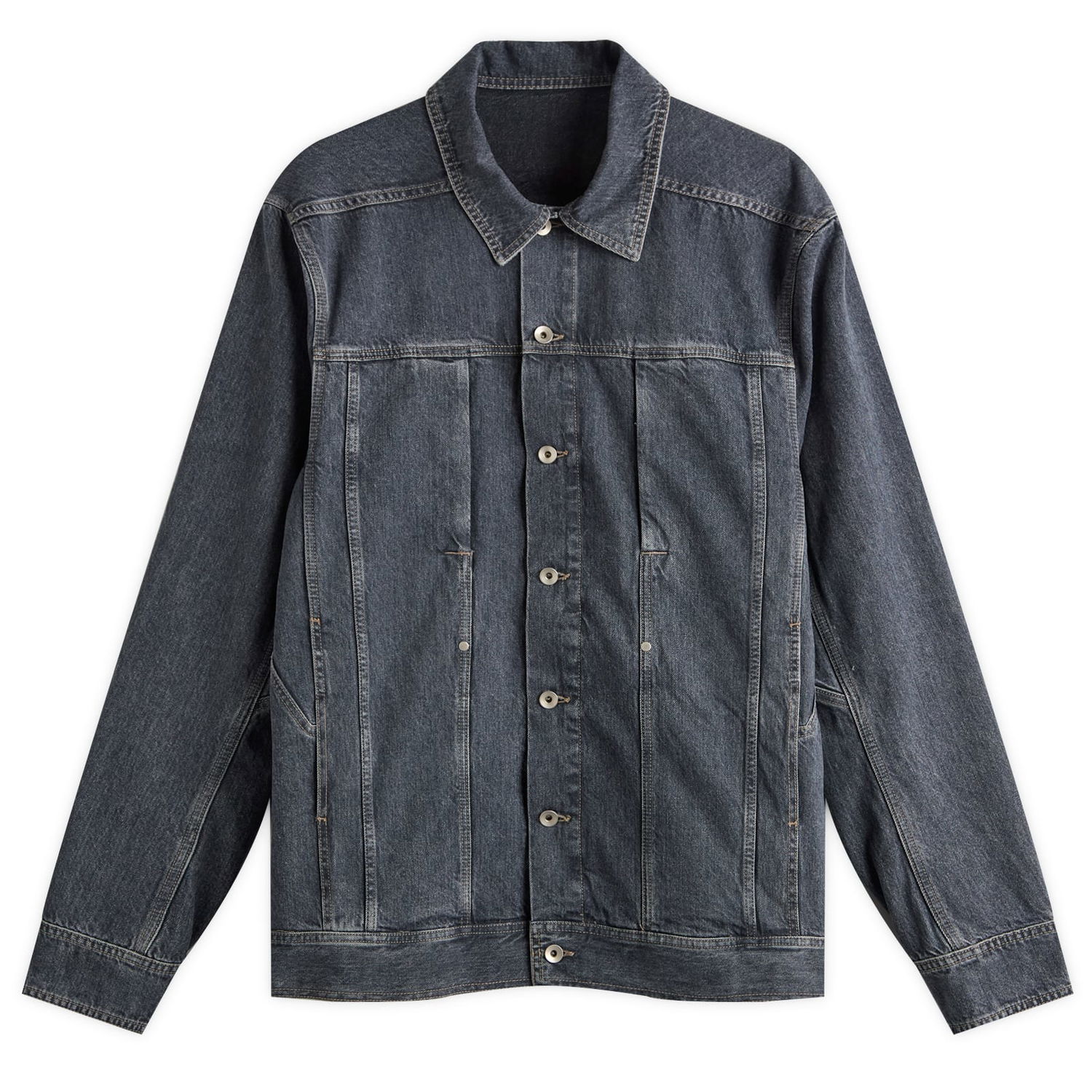 Bunda Rick Owens DRKSHDW Denim Overshirt, Size Large Modrá | DU02E7752-DGY-58, 0