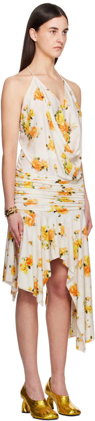 Šaty Acne Studios Acne Studios Strap Floral-Print Midi Dress Žltá | A20789-, 1
