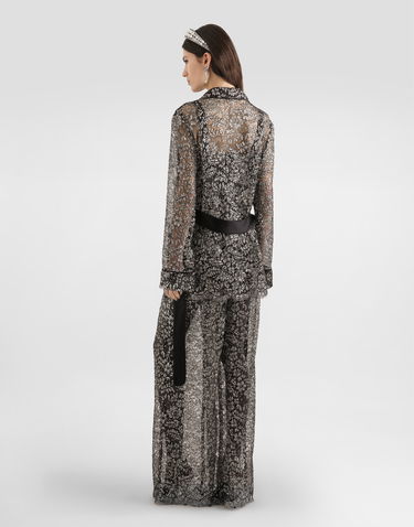 Košeľa Dolce & Gabbana Lame Lace Belted Vanity Shirt Rôznofarebný | F5R56TILMCFS0998, 2