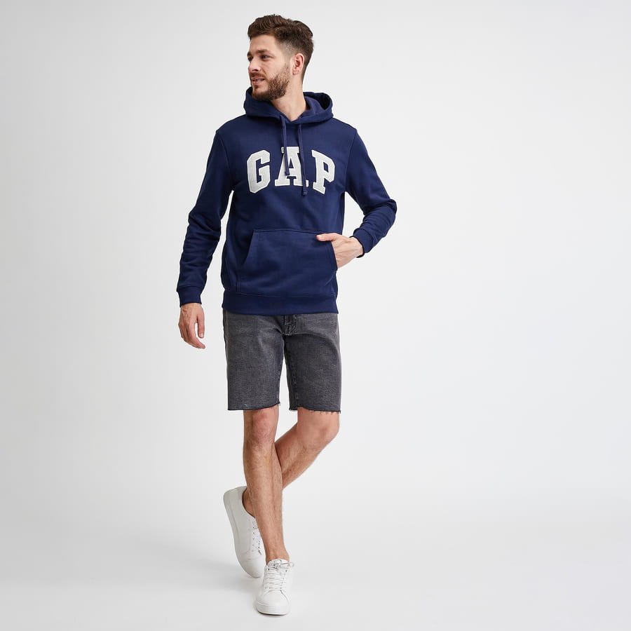 Mikina GAP Fleece Arch Hoodie Navy | 850834-00, 1