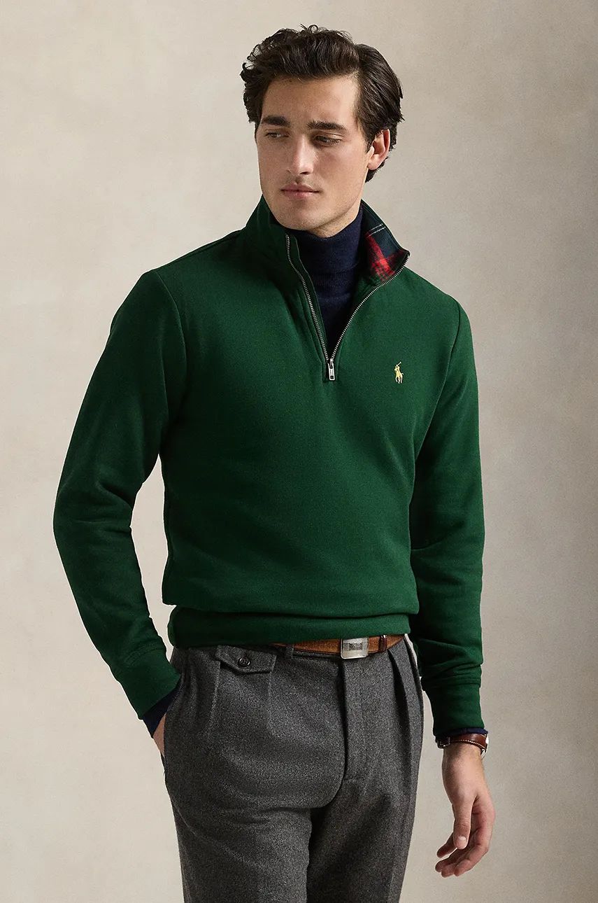 Green Quarter Zip Sweater