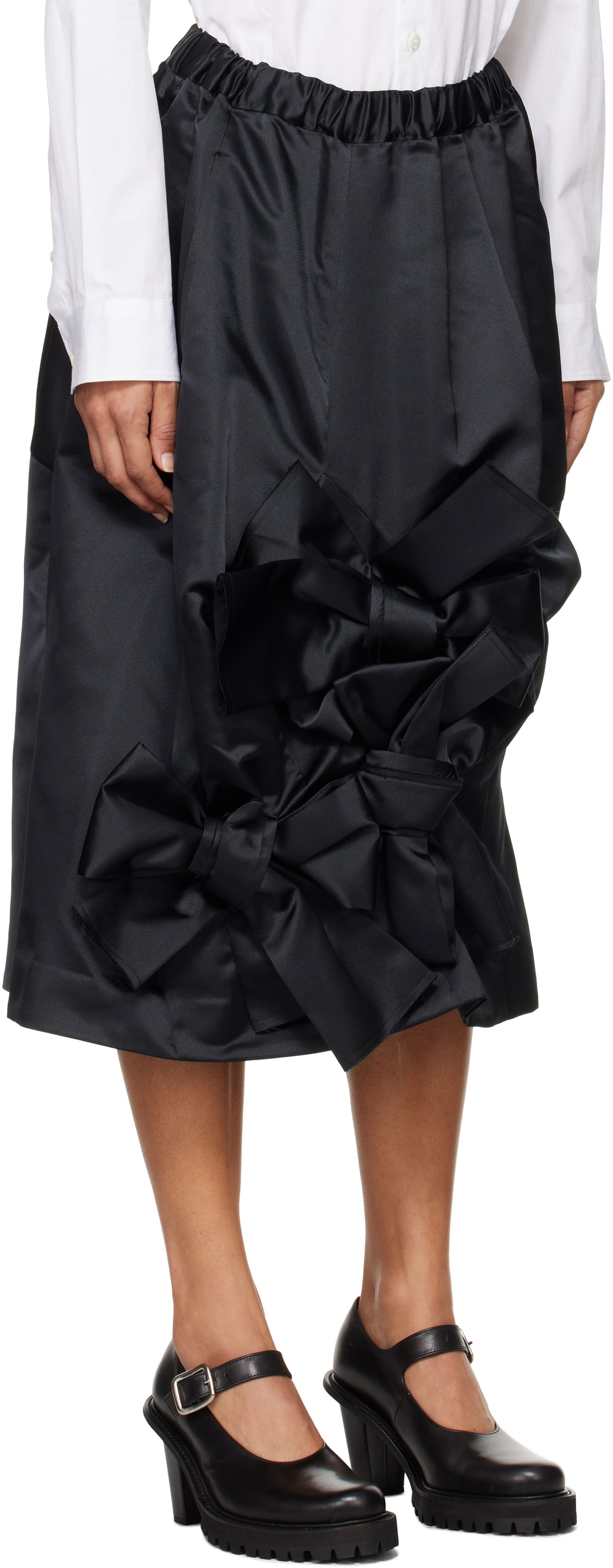 Sukňa Comme des Garçons Comme des Garçons Satin Midi Skirt with Bow Detail Čierna | GN-S016-051, 1