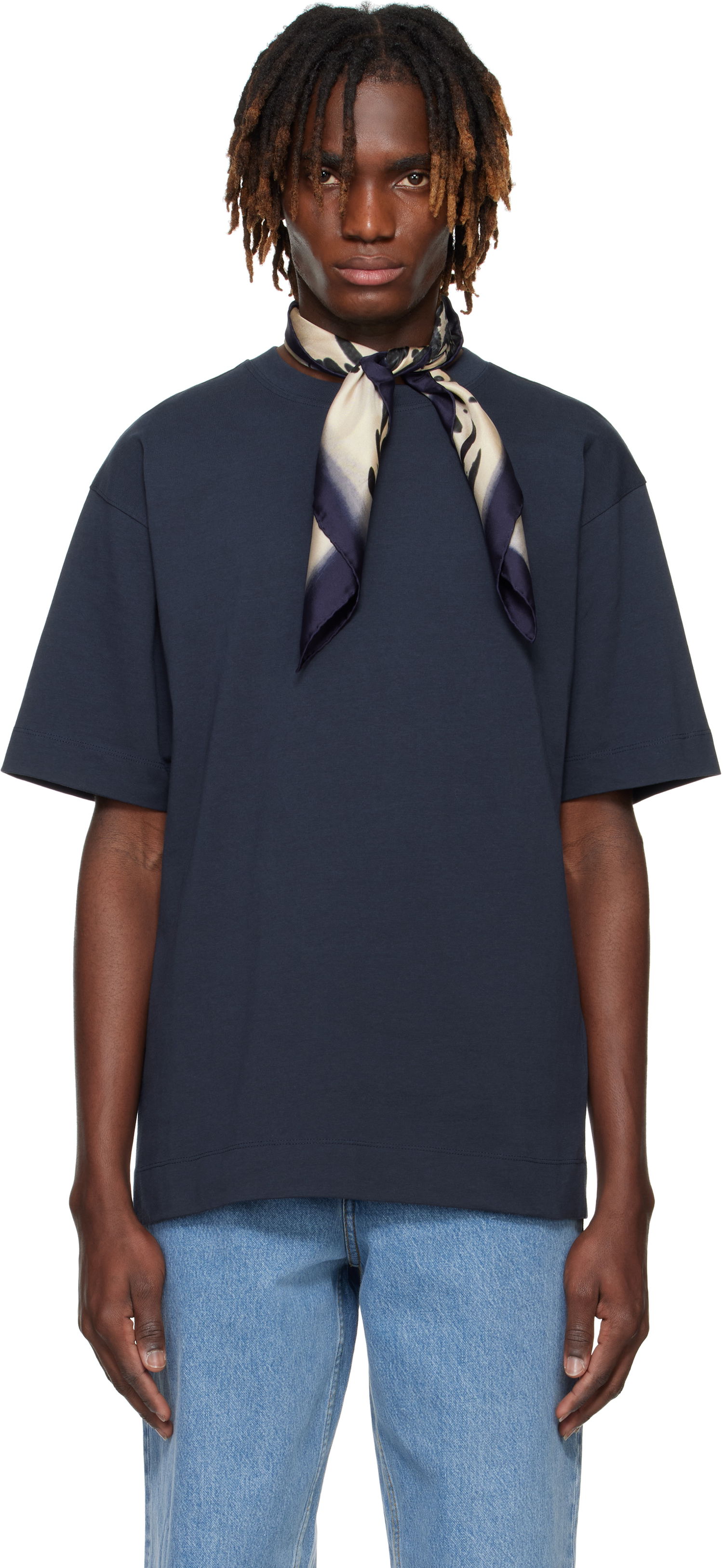 Tričko Dries Van Noten Dries Van Noten Boxy Cotton T-Shirt Navy | 251-021111-1603, 0