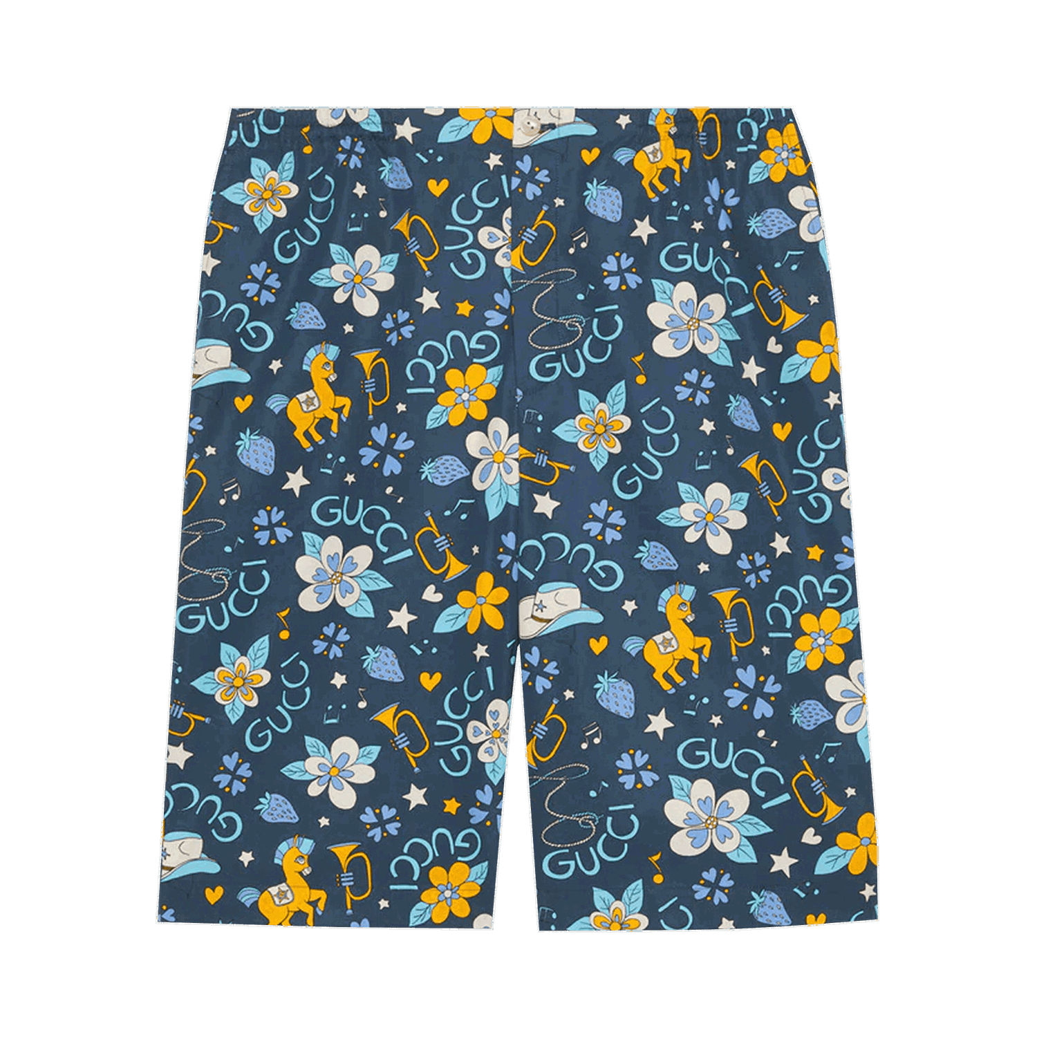 Šortky Gucci Flower And Pony Shorts Modrá | 672698 ZAITH 4520, 0