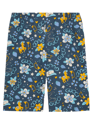 Šortky Gucci Flower And Pony Shorts Modrá | 672698 ZAITH 4520