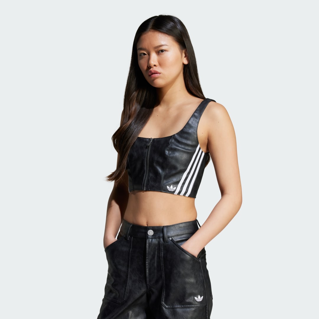 Crop Top adidas Performance Adilenium Season 3 Faux Leather Crop Top Čierna | JY6309, 0
