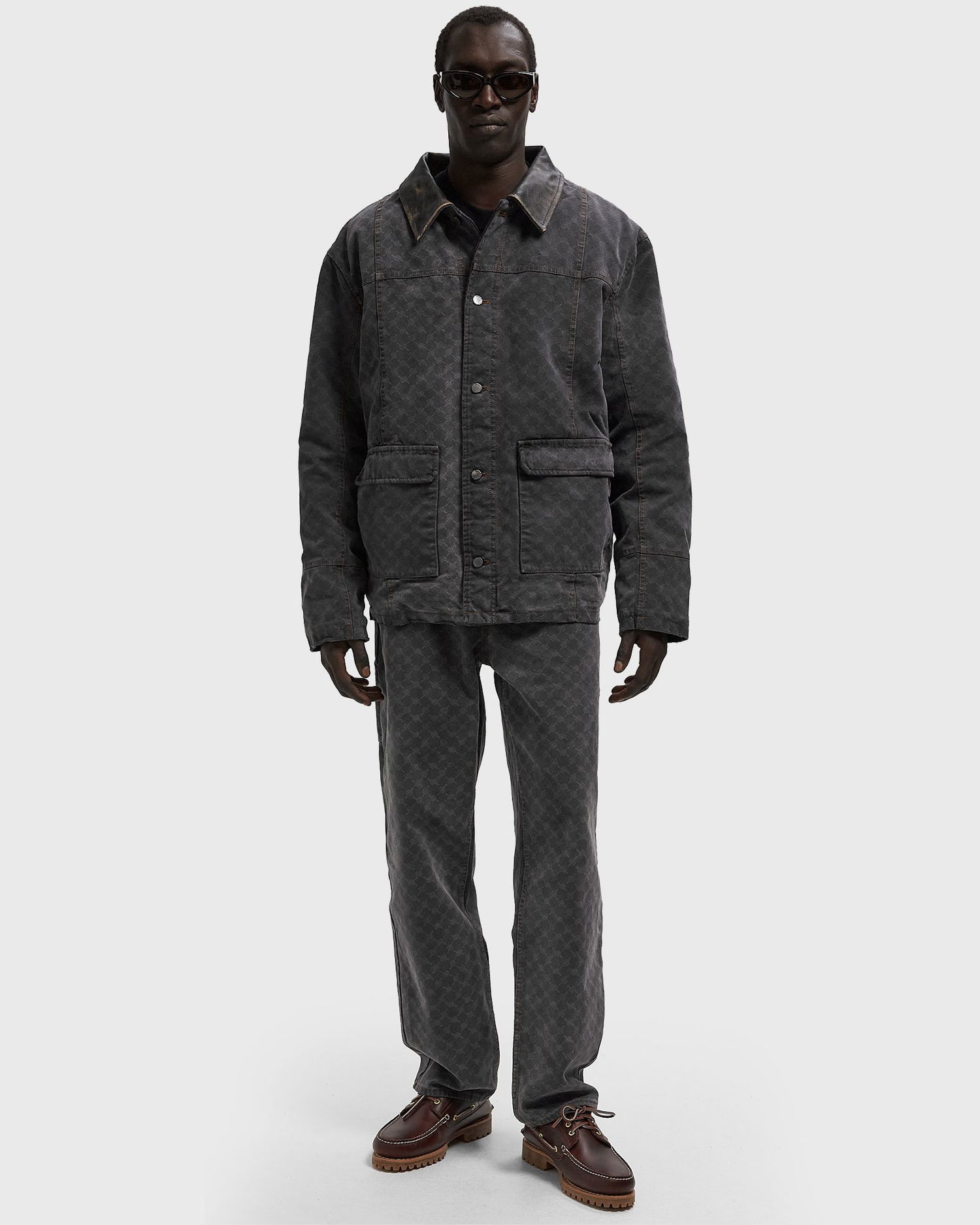 Bunda DAILY PAPER Washed Monogram Workwear Jacket Šedá | 2523035, 1