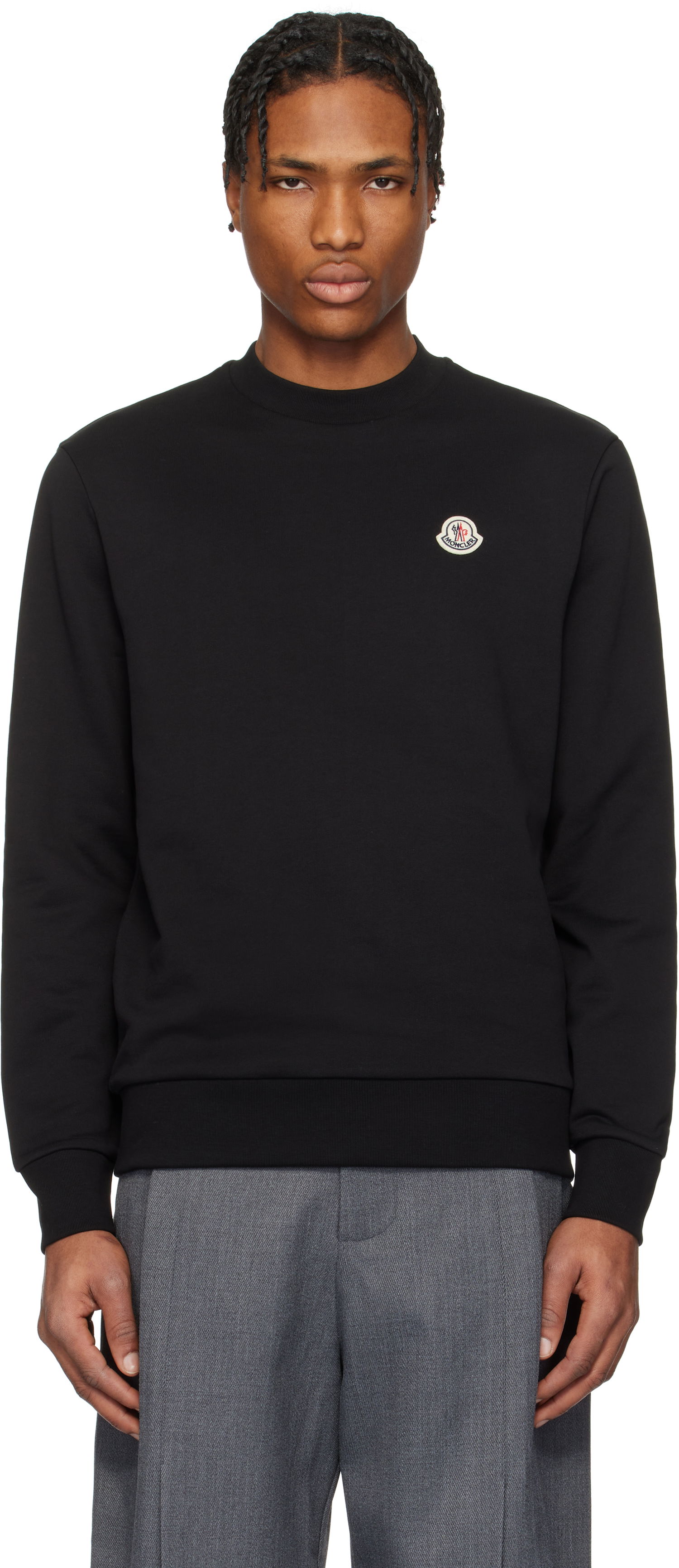 Sveter Moncler Moncler Logo Patch Cotton Sweatshirt Čierna | K10918G00073809KR, 0
