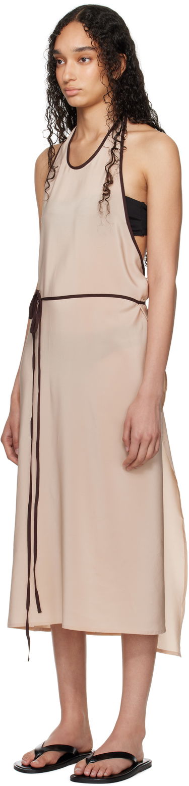 Šaty Baserange Baserange Apron Wrap Midi Dress Béžová | Apron Dress, 3