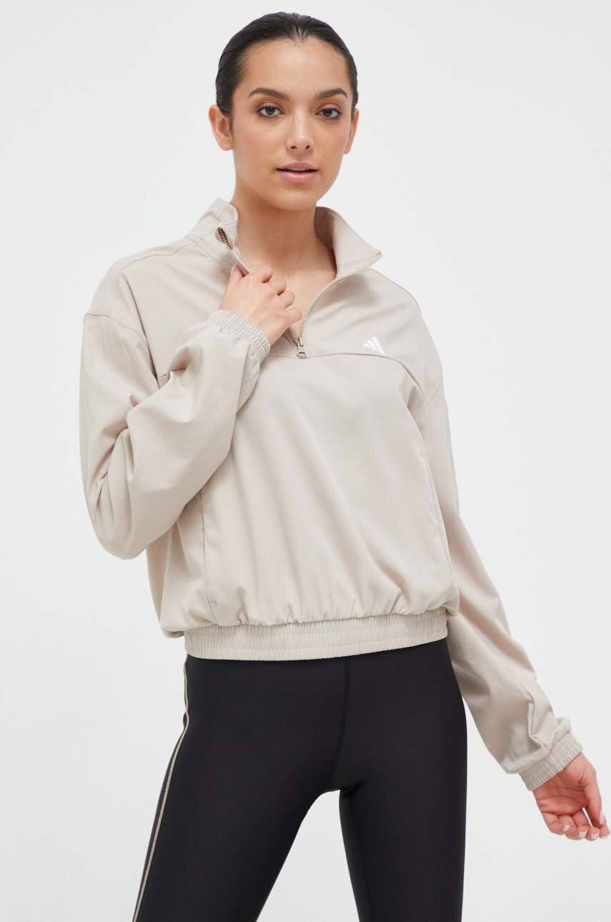 Mikina adidas Performance Training Essentials Sweatshirt Béžová | HZ5637, 0