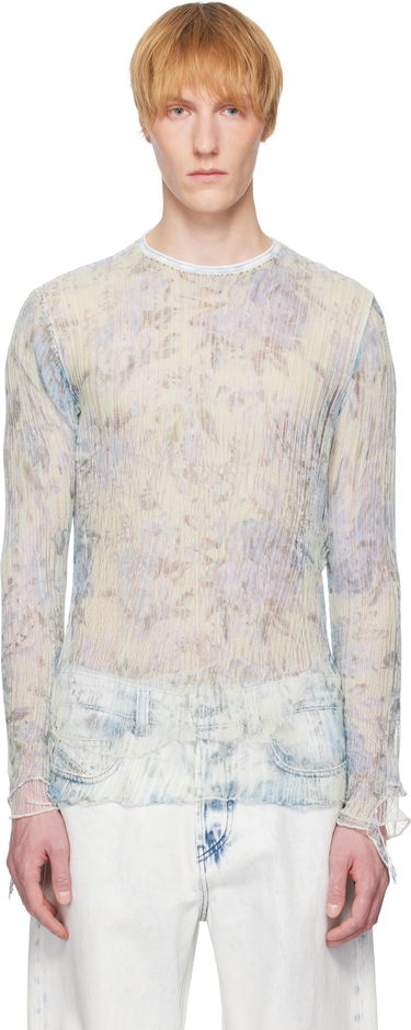 Sveter Diesel Diesel K-Aasmos-A Sheer Floral Long Sleeve Modrá | A18017-0AFBT-8FG, 0