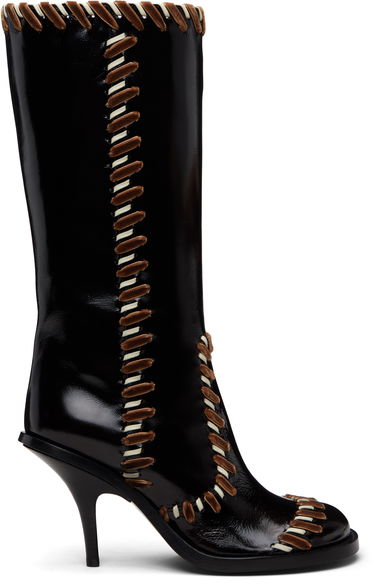 Tenisky a topánky Dries Van Noten Dries Van Noten Round-Toe Whipstitched Stiletto Leather Boots Čierna | 252-011731-119, 0