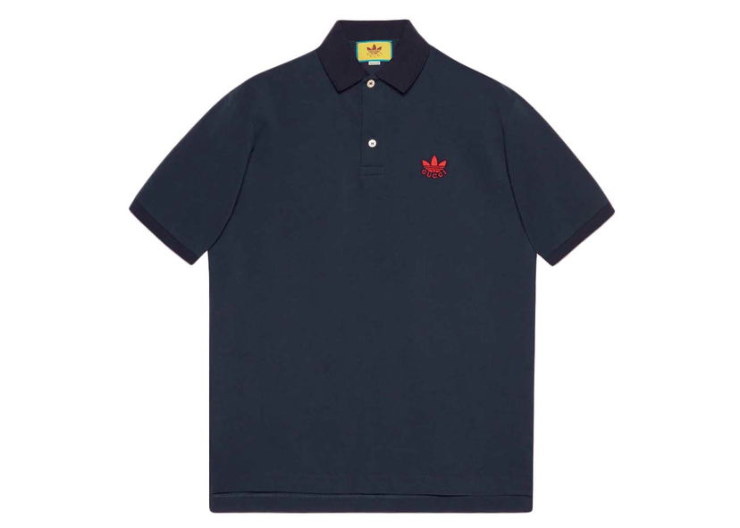 Polo tričko Gucci adidas x Cotton Piquet Polo Dark Blue Navy | 700497 XJEL0 4433