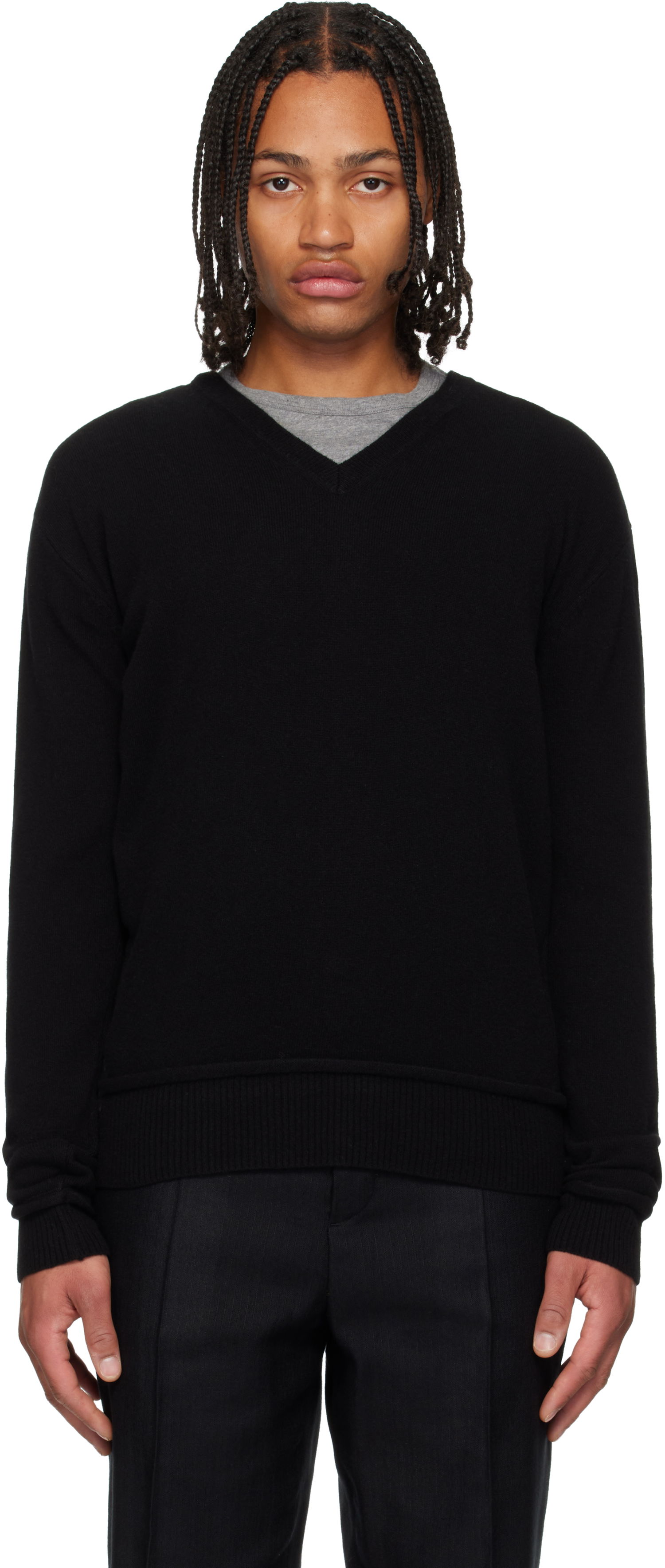 Sveter OUR LEGACY Parallel V-Neck Sweater Čierna | M4253PBC, 0
