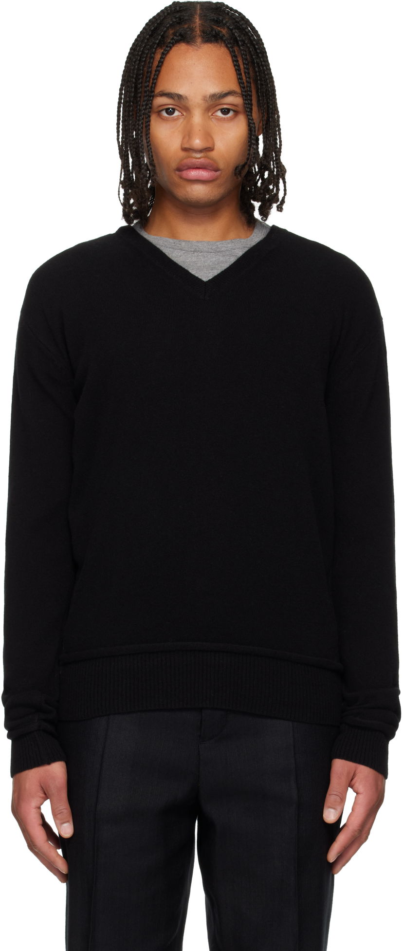 Sveter OUR LEGACY Parallel V-Neck Sweater Čierna | M4253PBC