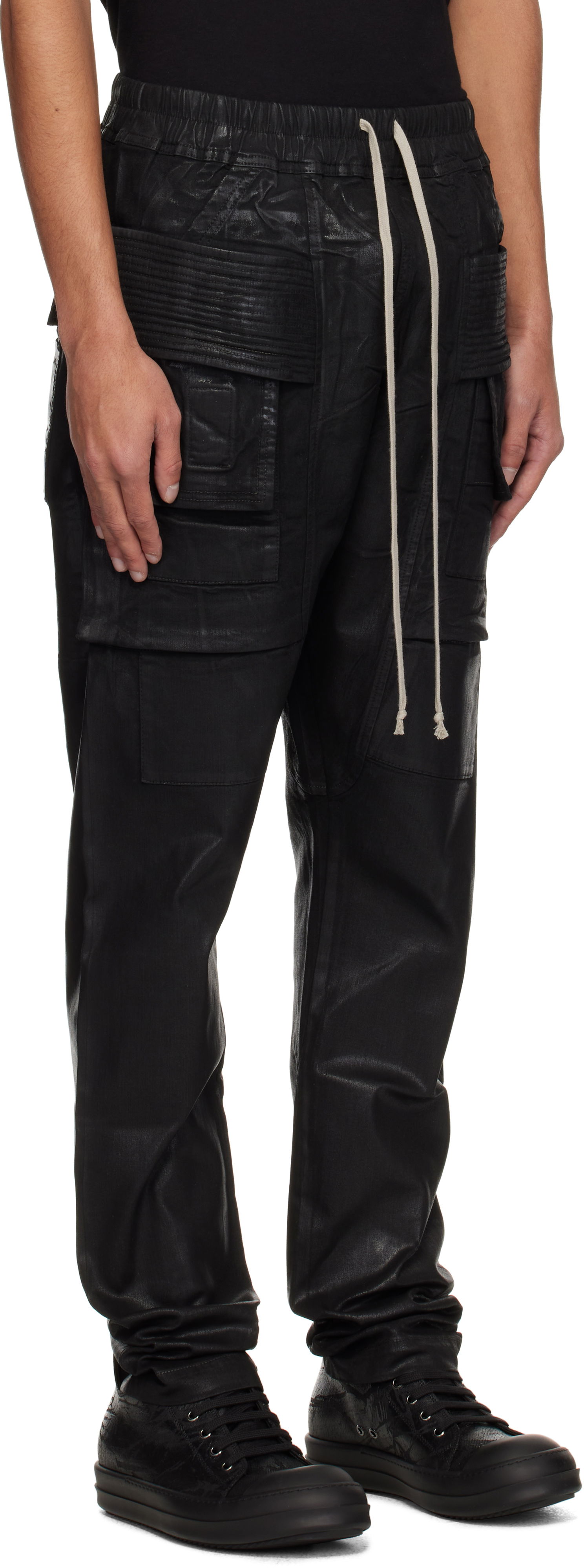 Cargo nohavice Rick Owens DRKSHDW Hollywood Creatch Denim Cargo Pants Čierna | DU01E3376 SCF, 1