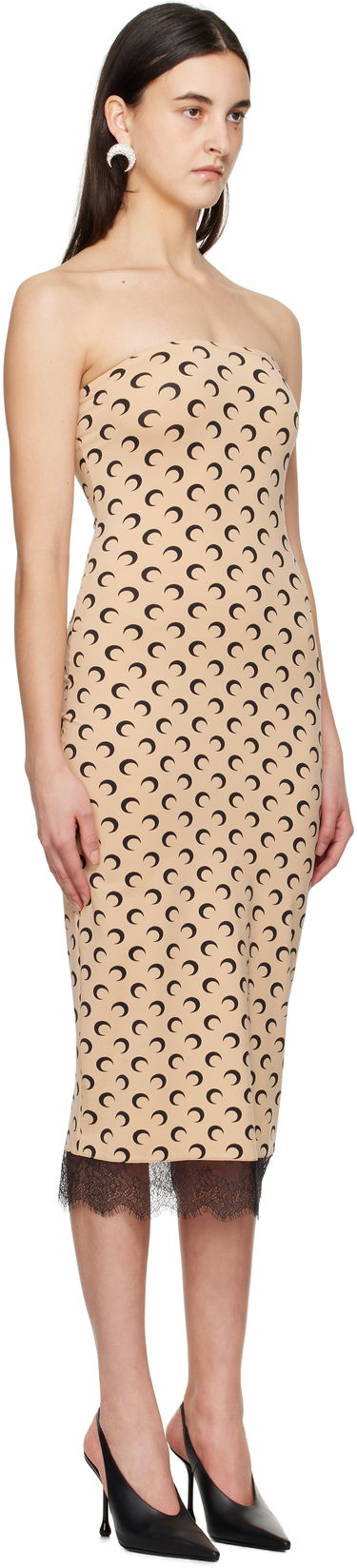 Šaty Marine Serre Marine Serre Moon Print Bustier Midi Dress Čierna | WDR333A CJER0001, 4