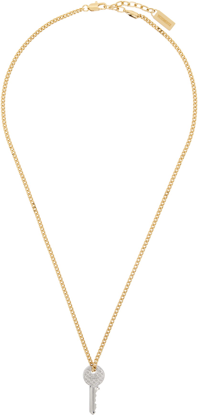 Náhrdelník VETEMENTS Vetements Gold-Tone Curb Chain Key Pendant Necklace Metalická | UH76NE760SG
