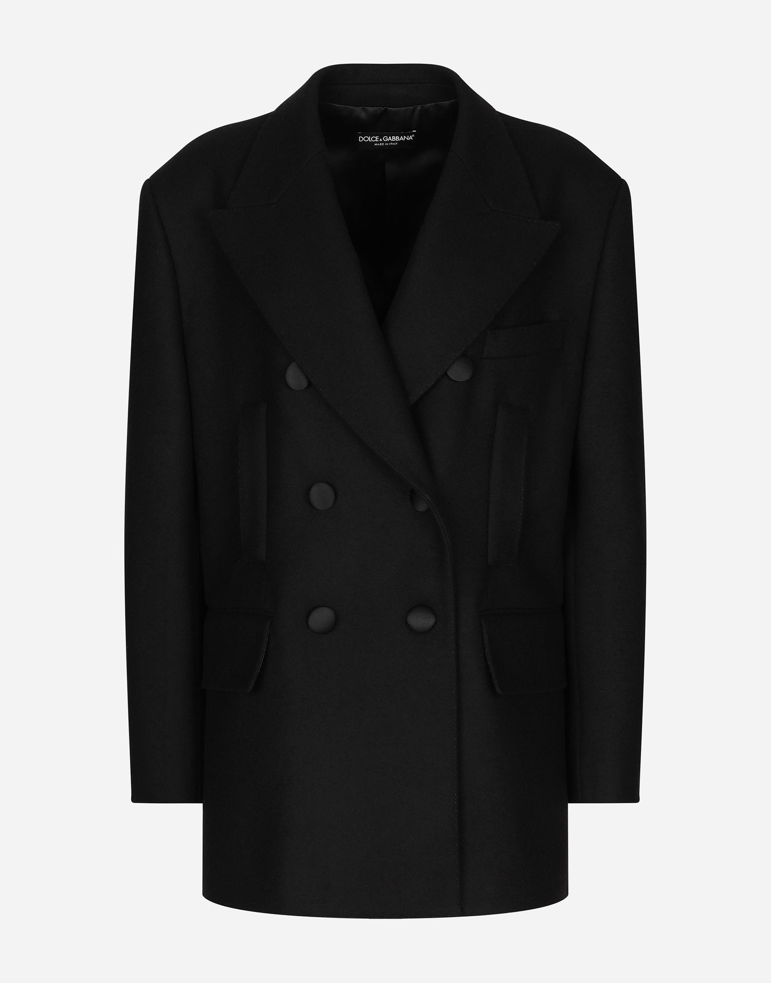 Bunda Dolce & Gabbana Dolce & Gabbana Oversize Double-breasted Wool Baize Jacket Čierna | F293VTHUMN1N0000, 0