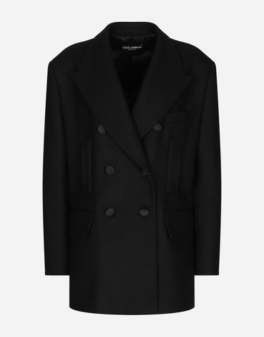 Bunda Dolce & Gabbana Dolce & Gabbana Oversize Double-breasted Wool Baize Jacket Čierna | F293VTHUMN1N0000, 0