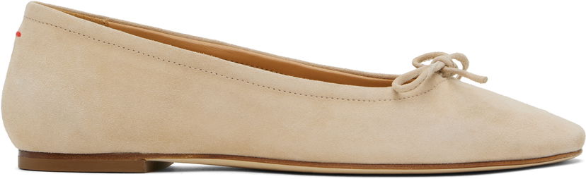 Oblečenie Aeyde Aeyde Delfina Suede Ballerina Flats Béžová | A11-FL-MNLR08FL17-SS25-957-017
