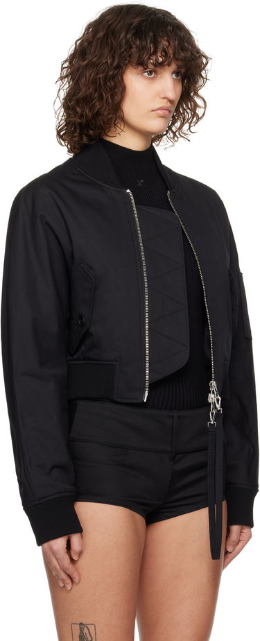 Bomber bunda Courrèges Courrèges Cropped Scuba Bomber Jacket Čierna | 125CBL265PL0177, 1