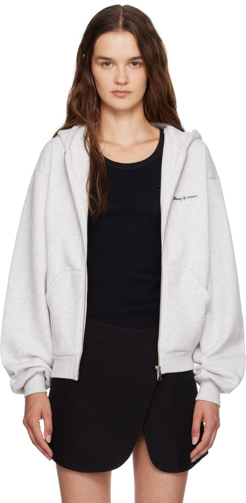 Mikina Coperni Disney Crown Zip Up Hoodie Šedá | DJS163F5035