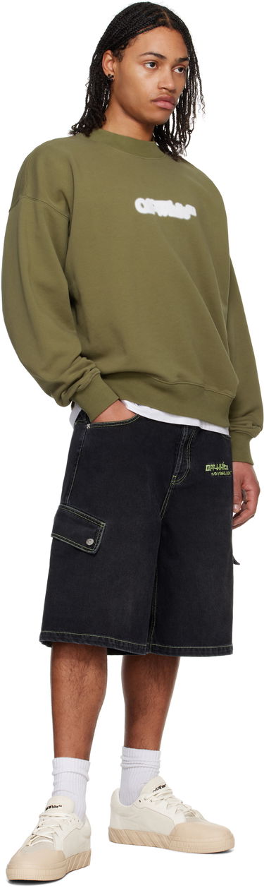 Mikina Off-White Off-White Spray Arrow Skate Sweatshirt Zelené | OMBA054S25FLE0045601, 3