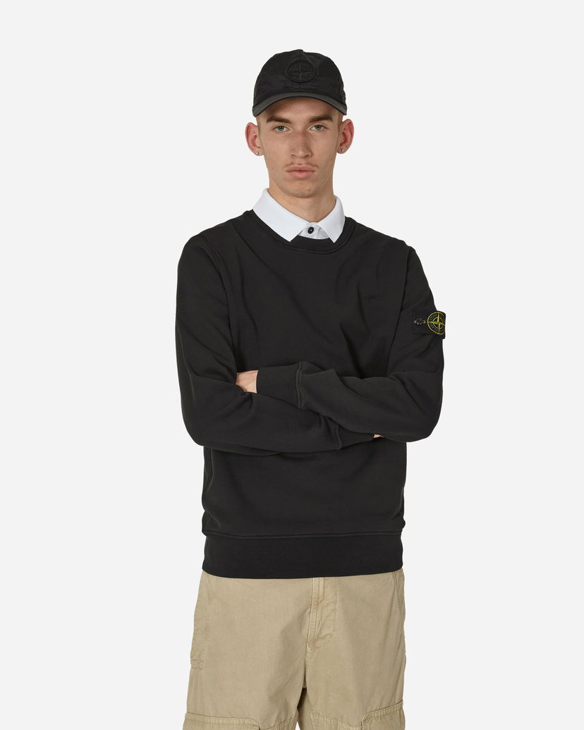 Mikina Stone Island Garment Dyed Crewneck Sweatshirt Čierna | 801563051 A0029