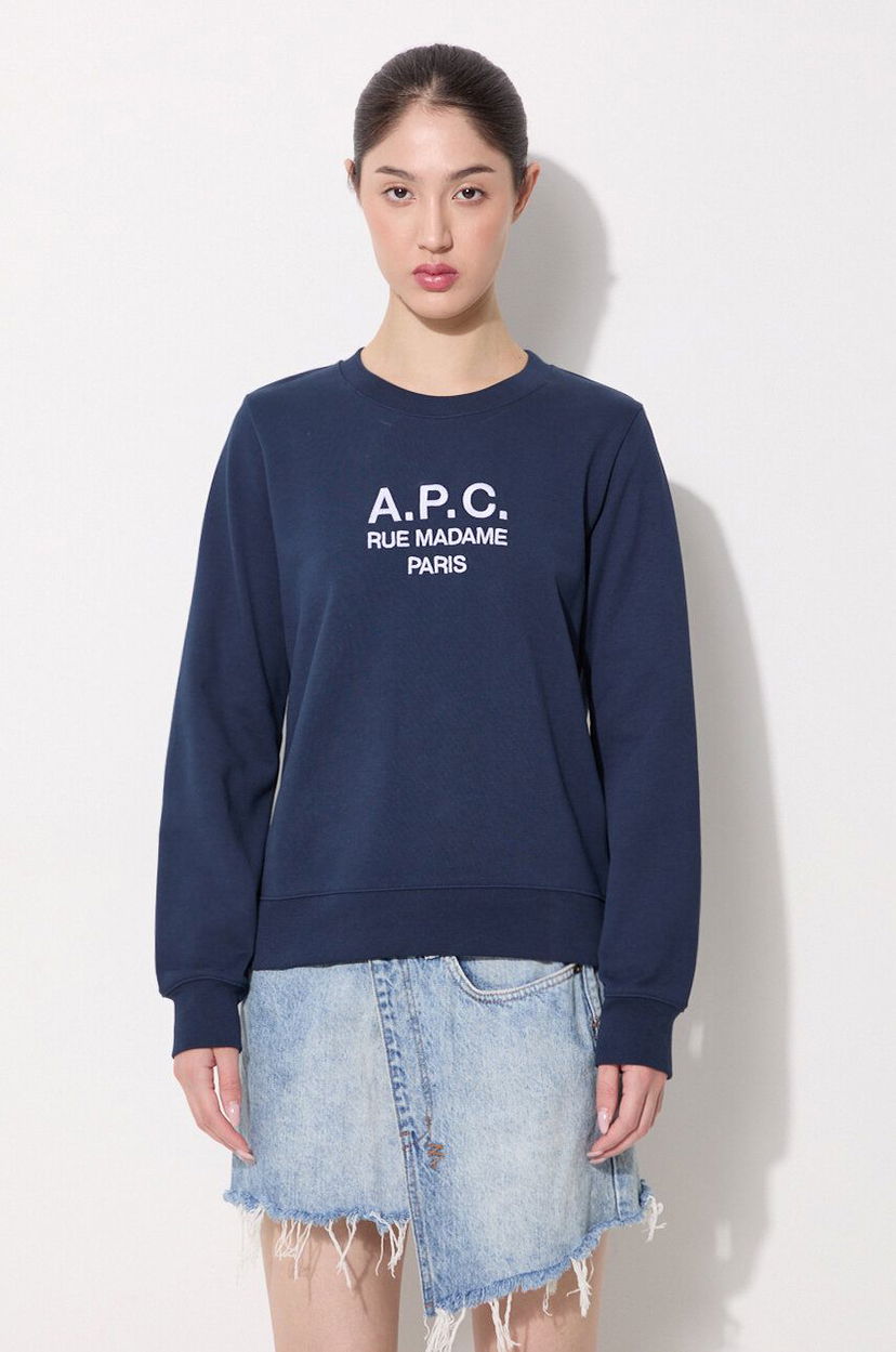 Mikina A.P.C. Sweat Tina Sweatshirt Modrá | COEBH.F27561