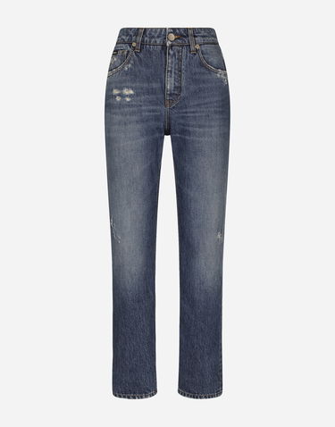 Džínsy Dolce & Gabbana Boyfriend Jeans In Medium Blue Denim Modrá | FTAIADG8JZ6S9001, 0