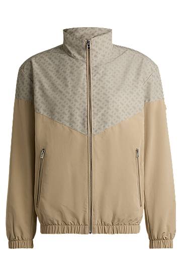 Vetrovka BOSS Monogram Water-Repellent Jacket Béžová | 50539691, 0