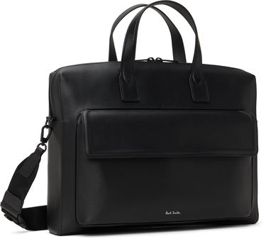 Taška cez rameno Paul Smith Paul Smith Straw-Grain Embossed Leather Folio Briefcase Čierna | M1A-8031-BSGRAI-79, 1