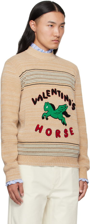 Sveter Valentino Valentino 'Valentino's Horse' Knit Sweater Béžová | 7V3KC34EB27, 1